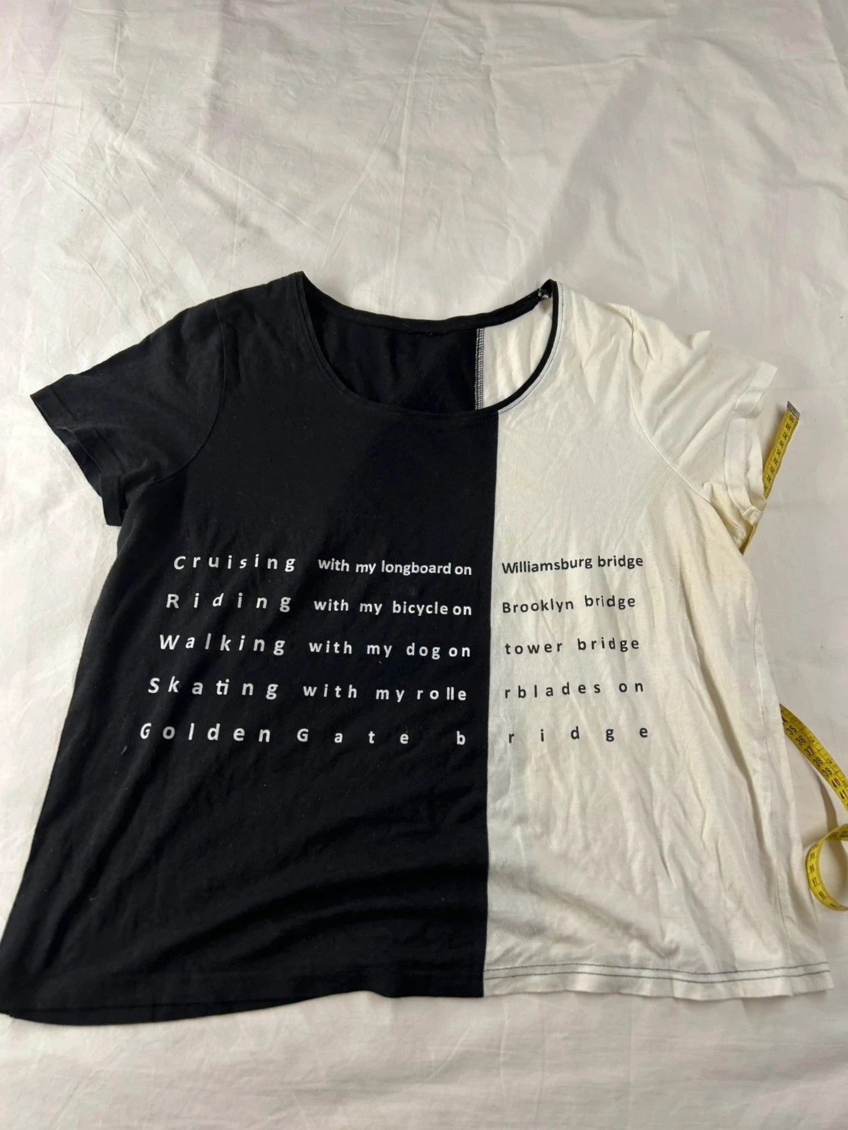 Zwart-wit vintage geprint t-shirt – photo 2